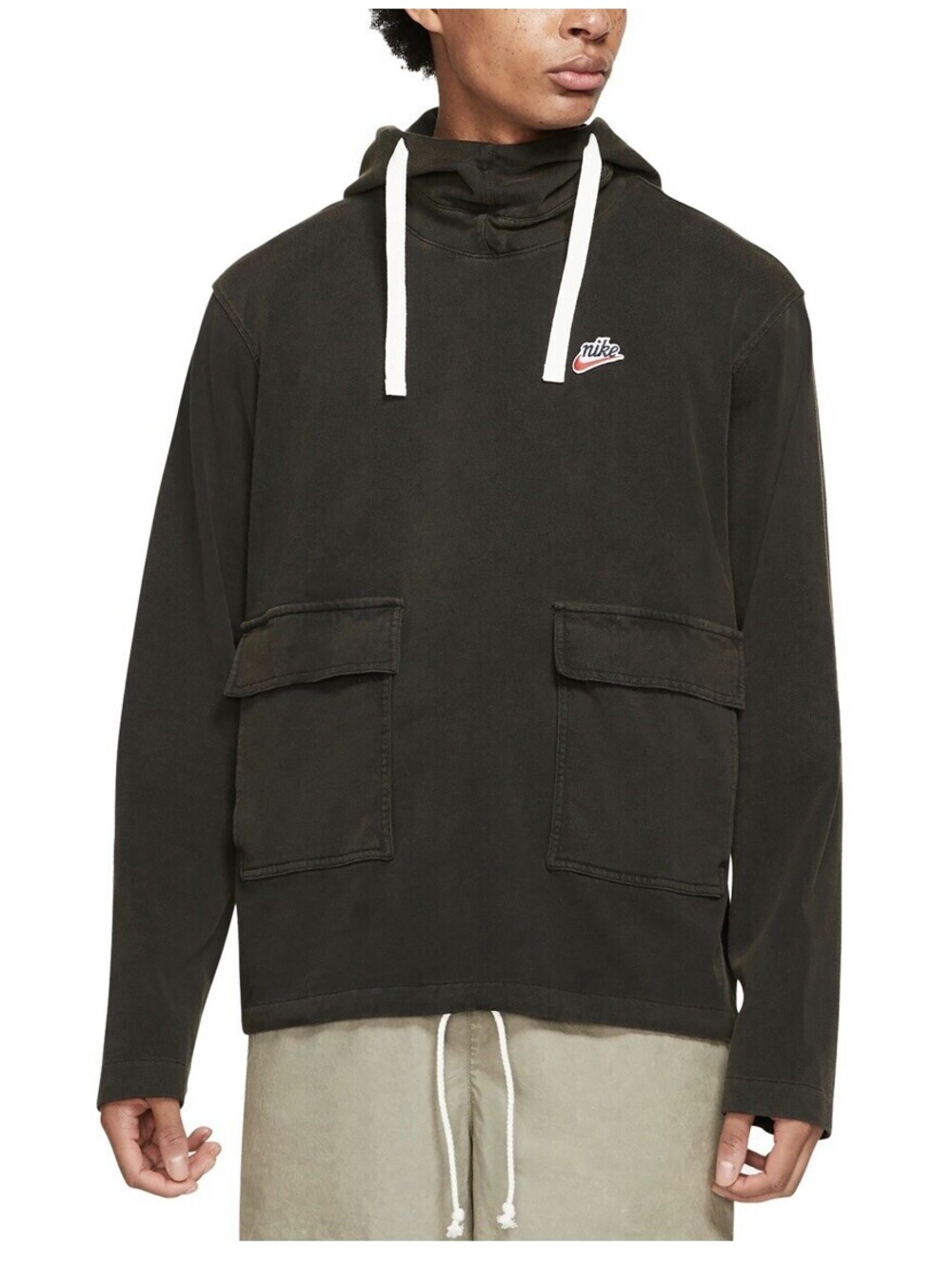 Nike Men’s Sportswear Heritage Essentials Knit Pullover Hoodie Size M BLACK
